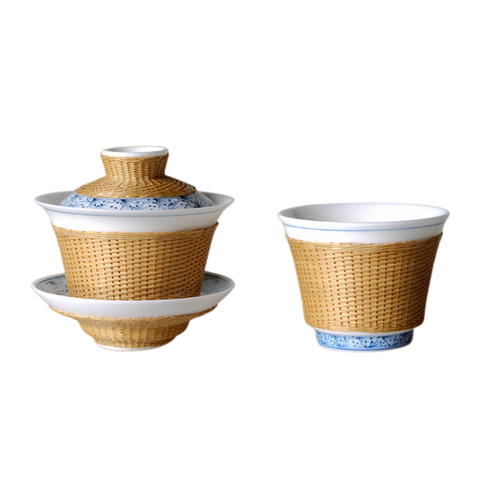 Bamboo Buckles Porcelain Small Gaiwan Set