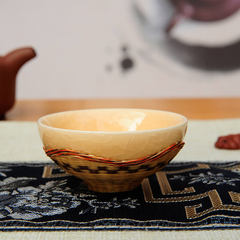 Bamboo - Woven Ice - Split Texture Tea Set 7 Pieces In Gift Box