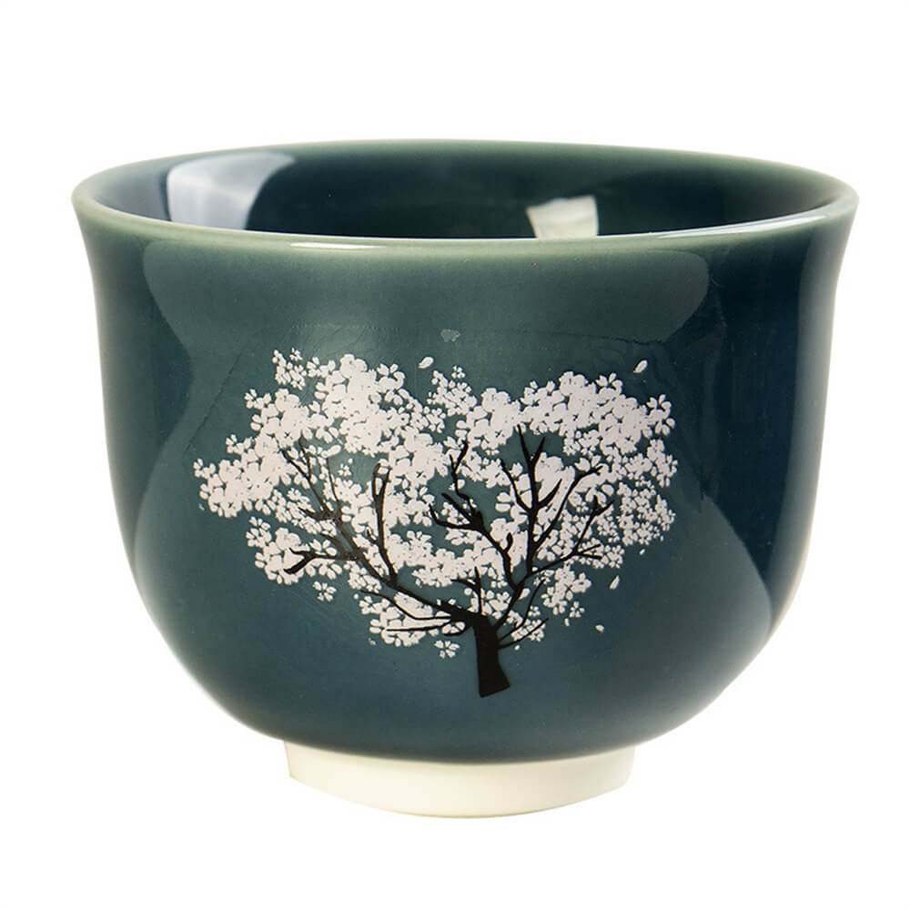 Celadon Cherry Blossom Color-changing Dragon and Phoenix Cup