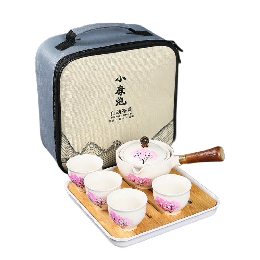 Rocking Wooden Handle Teapot Automatic Tea Set