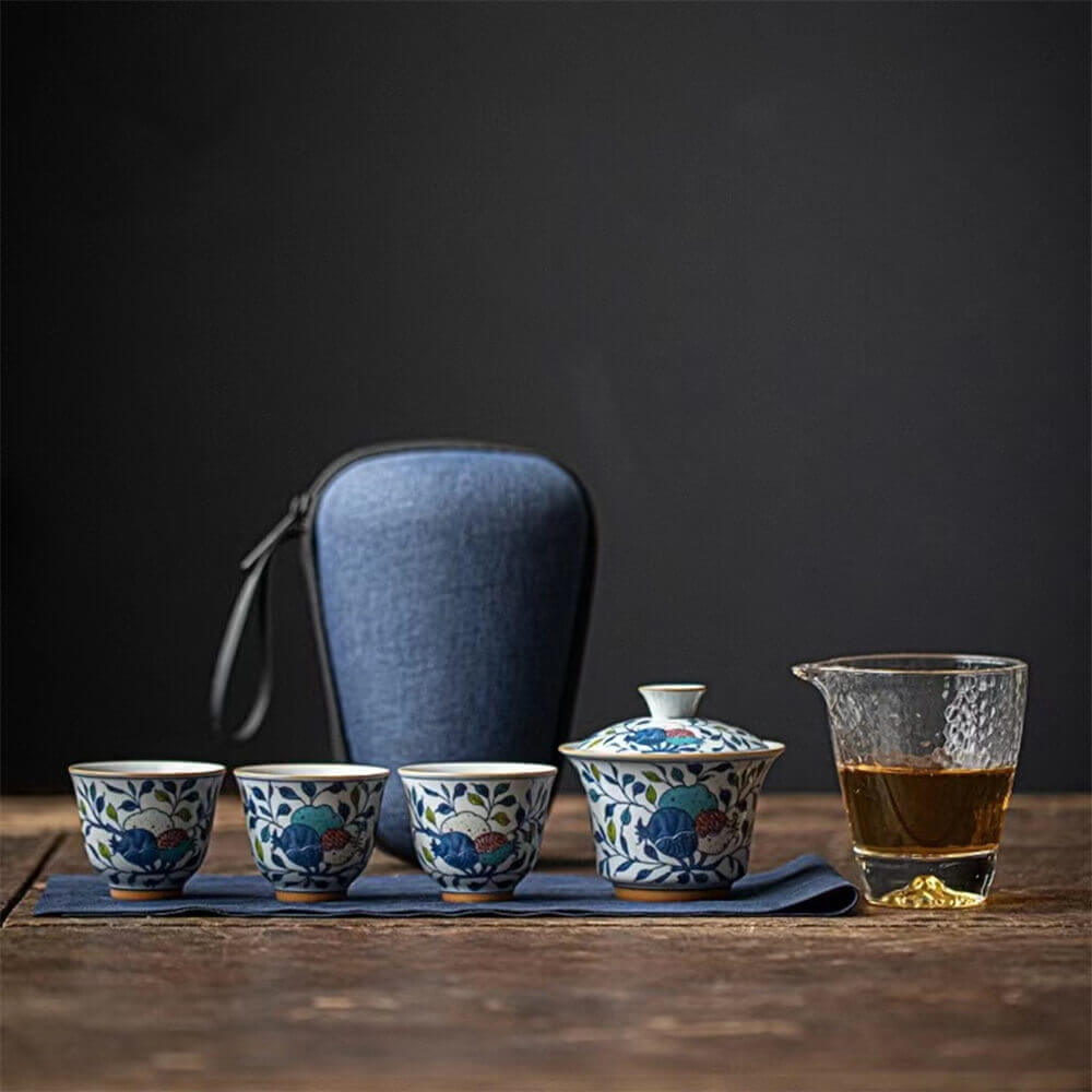 Blessing and Longevity Travel Tea Set