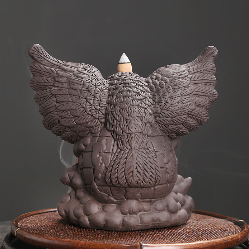 World Map Eagle Incense Burner