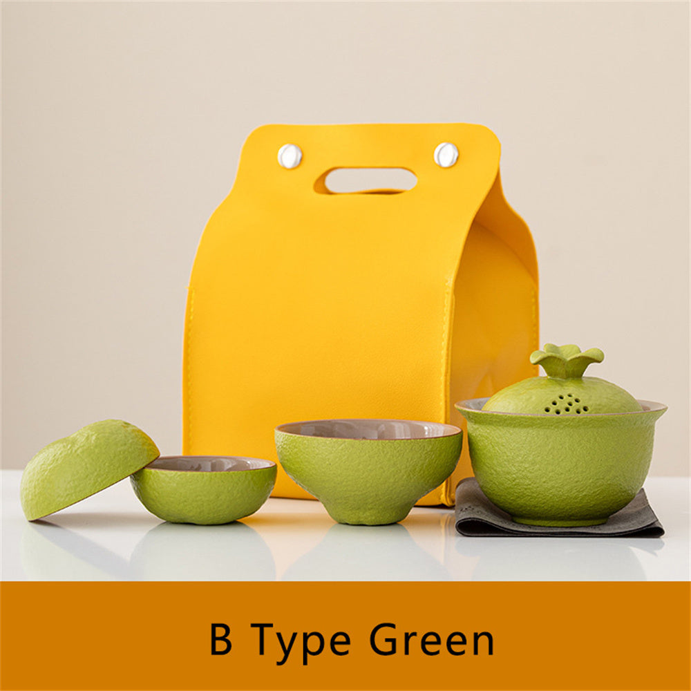 Orange Travel Tea Set