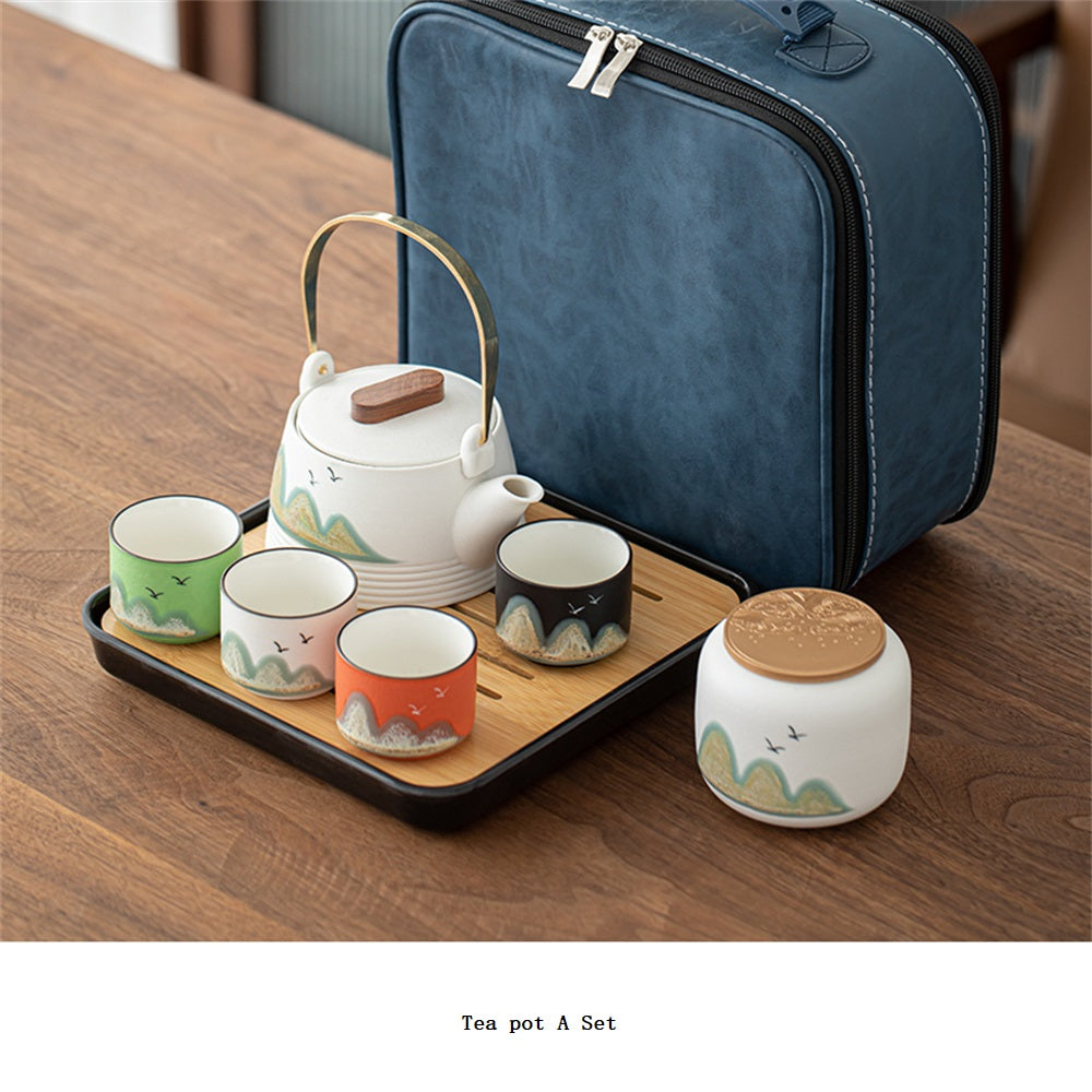 Geese Flying South Travel Tea Set