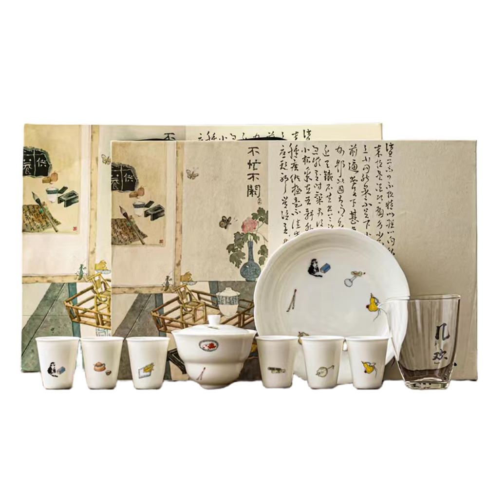 Ultra Thin Gourd Gaiwan Tea Set Gift Box Set