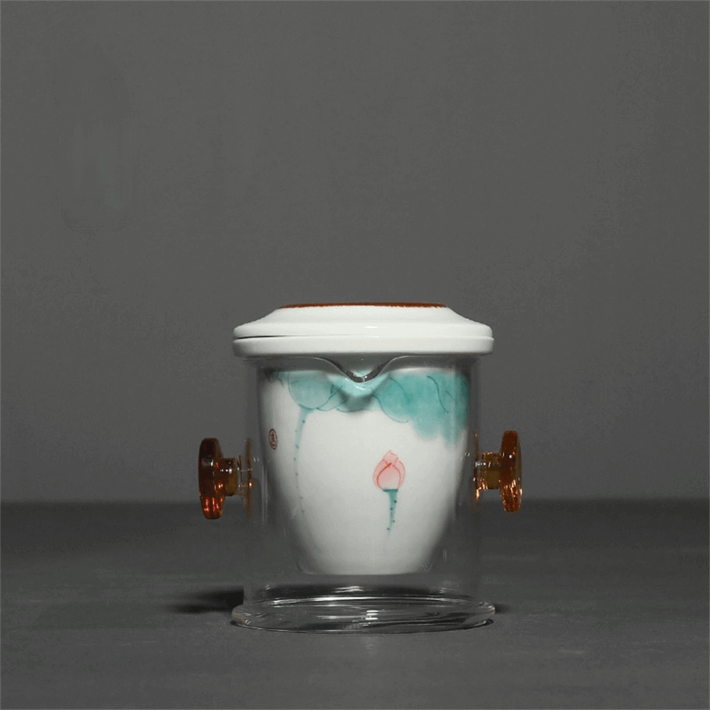 Hand Painted Lotus Home Tea Set