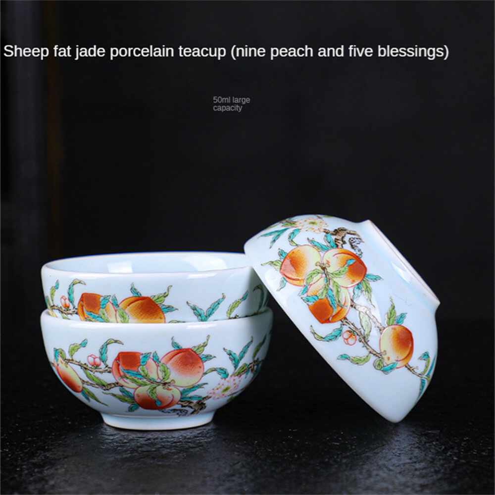 Peaches bring luck one pot three cups travel tea set