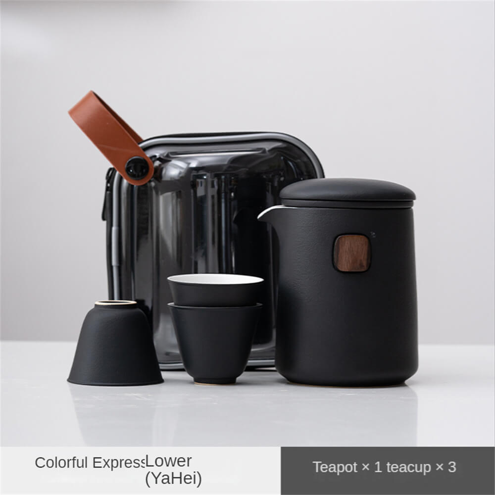 Simple dazzle color a pot of three cups travel set