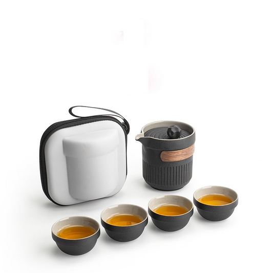 Taihu stone a pot of four cups portable tea set