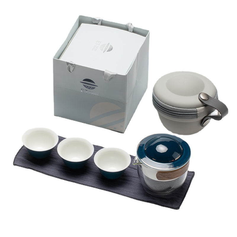 Star Flying Saucer One Pot Three Cup Travel Tea Set
