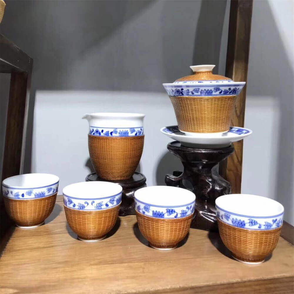 High grade bamboo kungfu tea set