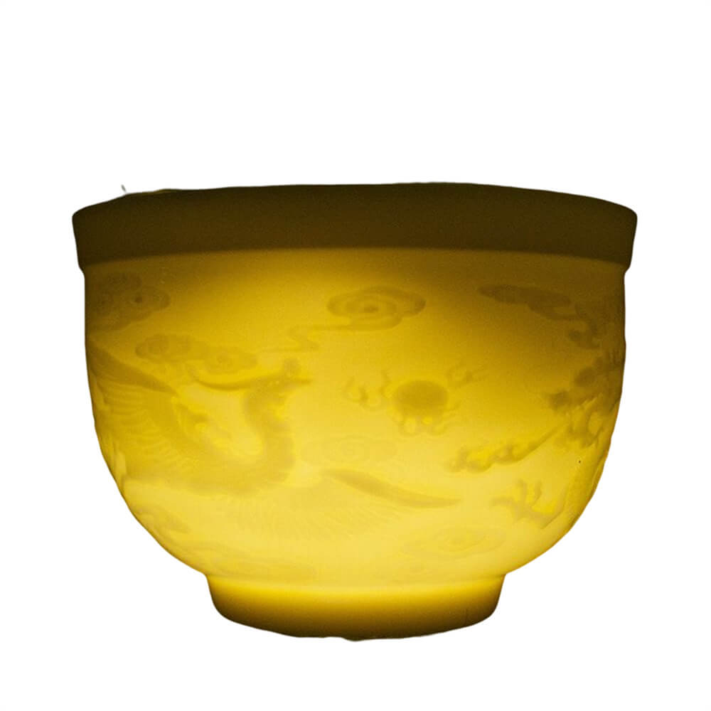 Celadon Cherry Blossom Color-changing Dragon and Phoenix Cup