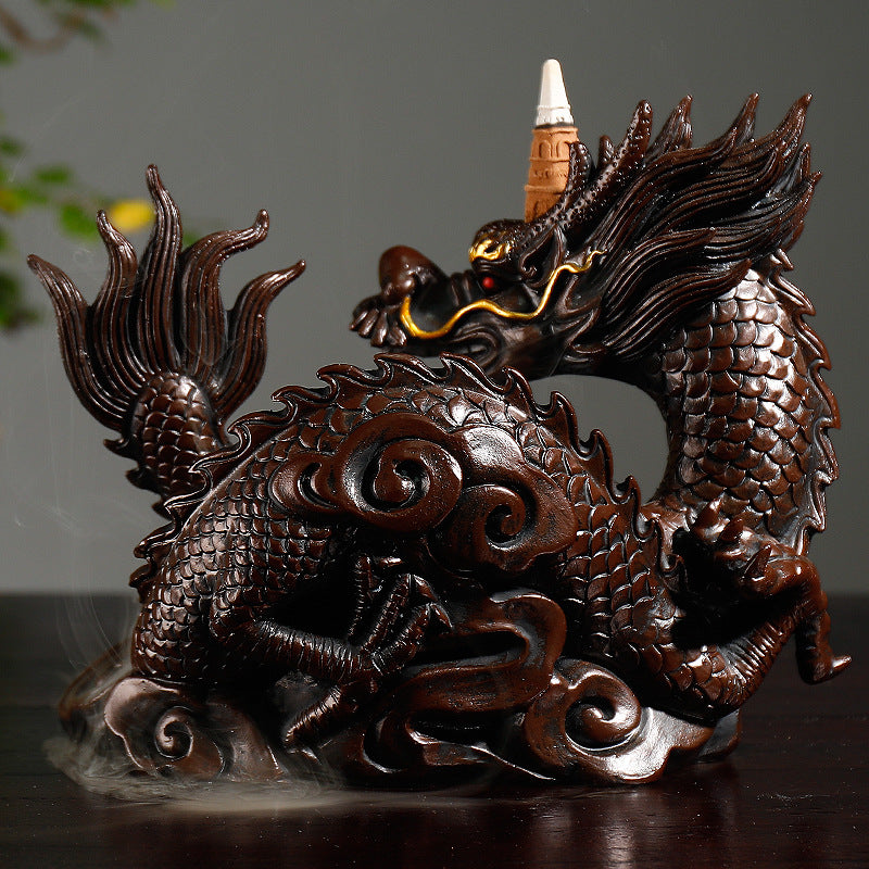 Dragon Playing with Pearl LED Backflow Incense Burner