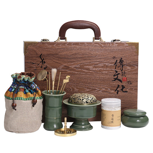 Yue Kiln Celadon Song Rhyme Incense Stove Set