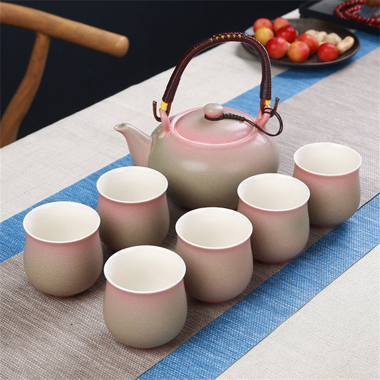 Kiln Transformer Brushed Lifting Beam Pot Ceramic Tea Set