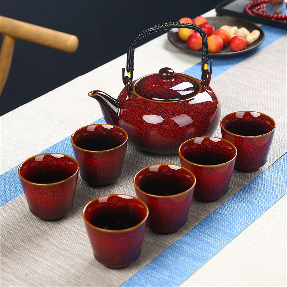 Kiln Transformer Brushed Lifting Beam Pot Ceramic Tea Set