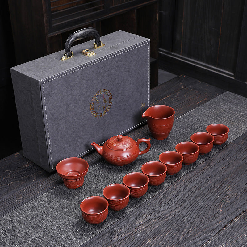 Raw Ore Purple Sand Jumping Knife Purple Sand Pot Tea Set