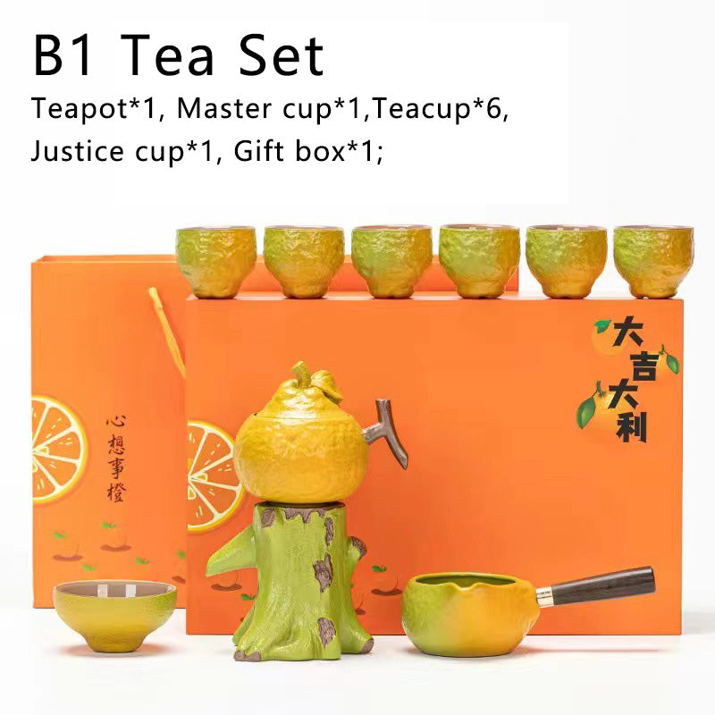 Lucky Orange Automatic Tea Set