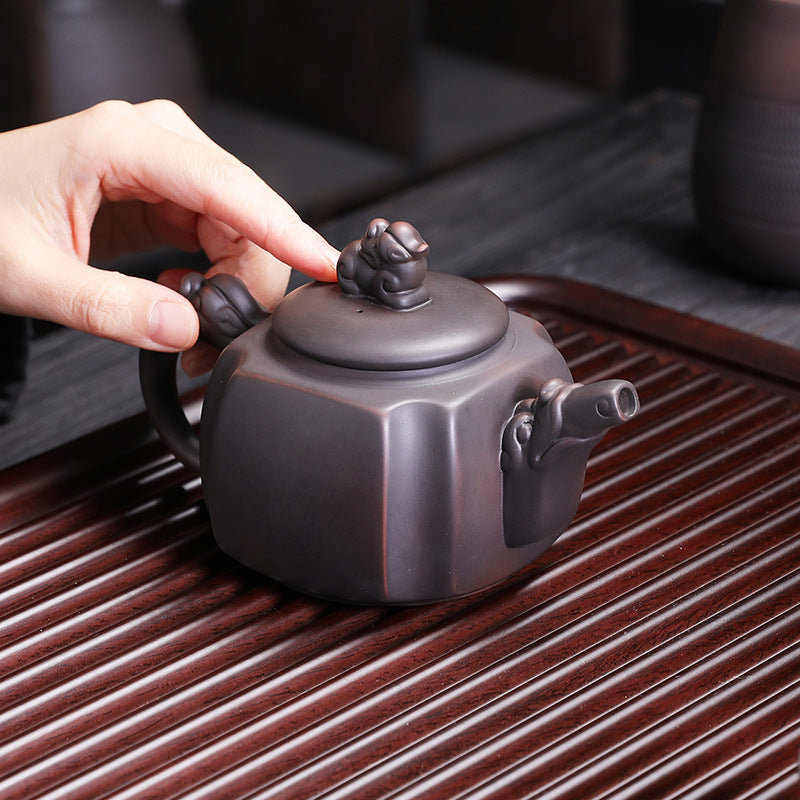 Jianshui Purple Pottery One Pot Four Cups Travel Tea Set