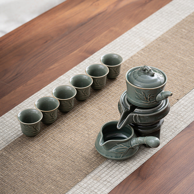 Ge Kiln Bamboo Joint Element Automatic Tea Set