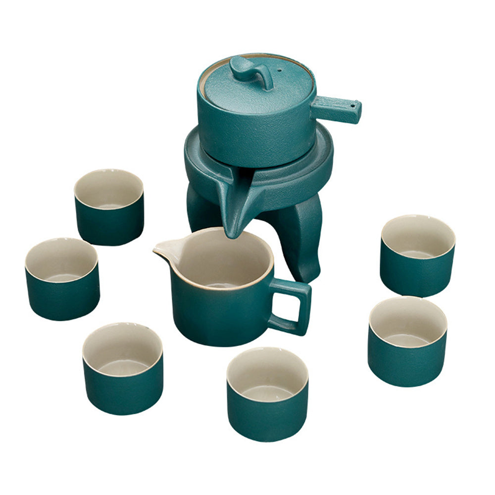 Black Pottery Stone Mill Automatic Tea Set