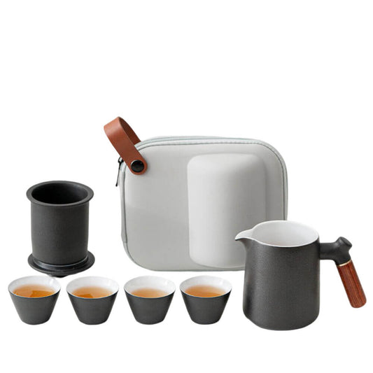 Frosted texture one pot of four cups travel and office tea set