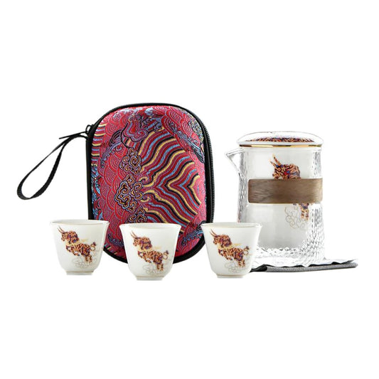 Star bucks one pot of three cups tea set