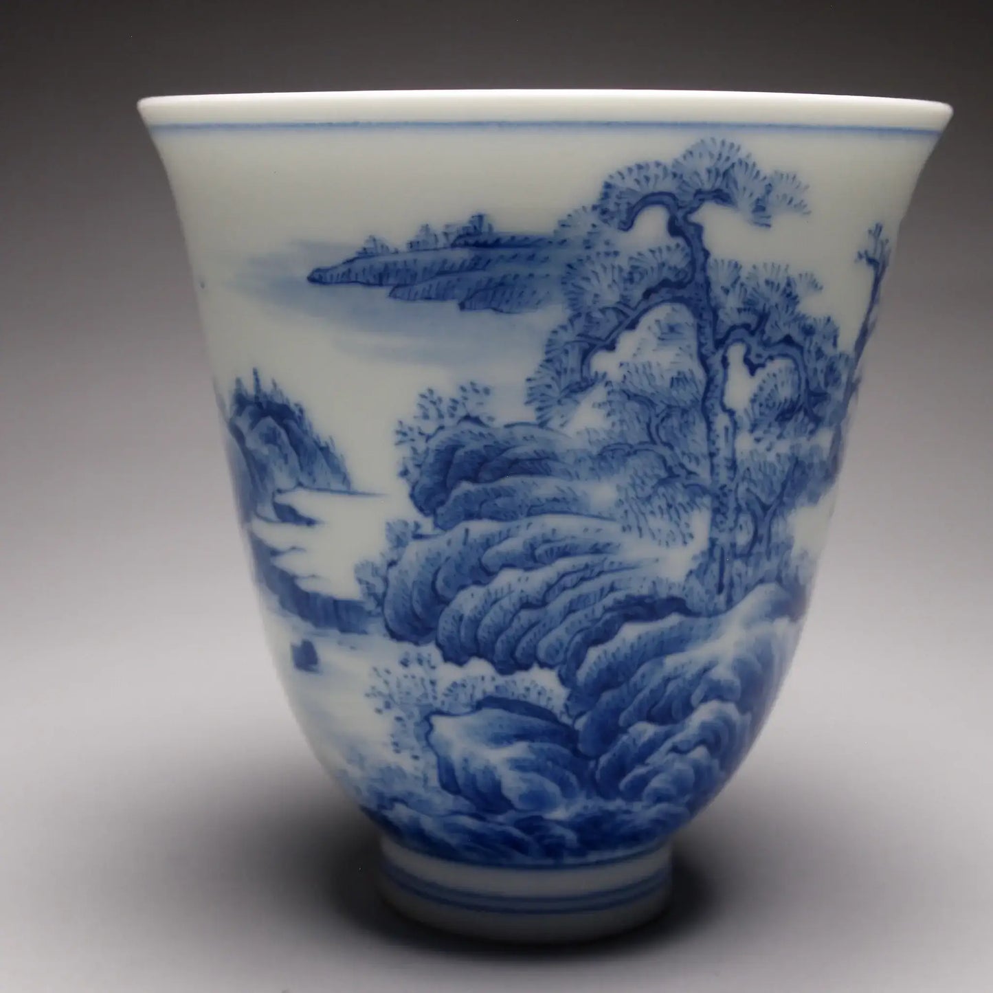 Qinghua Landscape Flower Goddess Jingdezhen Porcelain Teacup