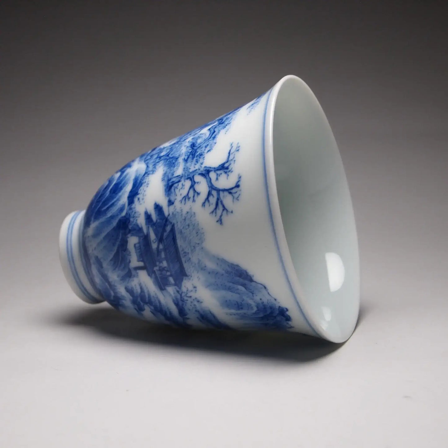 Qinghua Landscape Flower Goddess Jingdezhen Porcelain Teacup