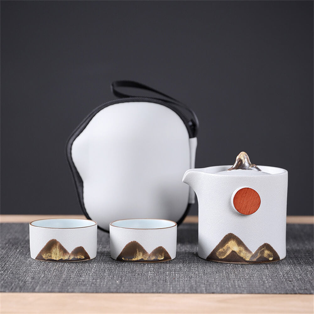 Overlapping remote mountain travel Kung fu tea set