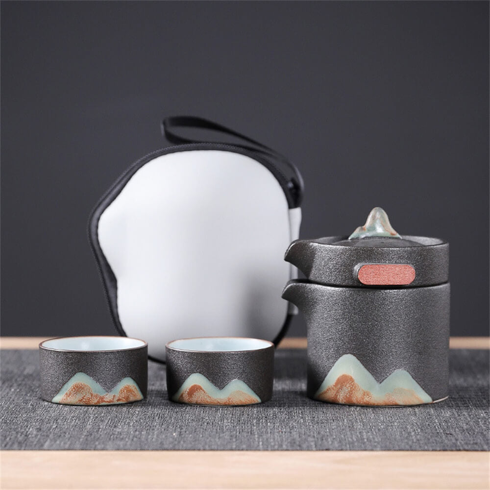 Overlapping remote mountain travel Kung fu tea set