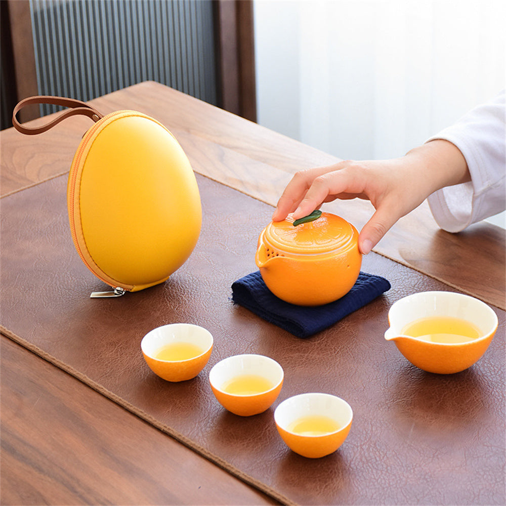 Tangerine Auspicious Tea Set