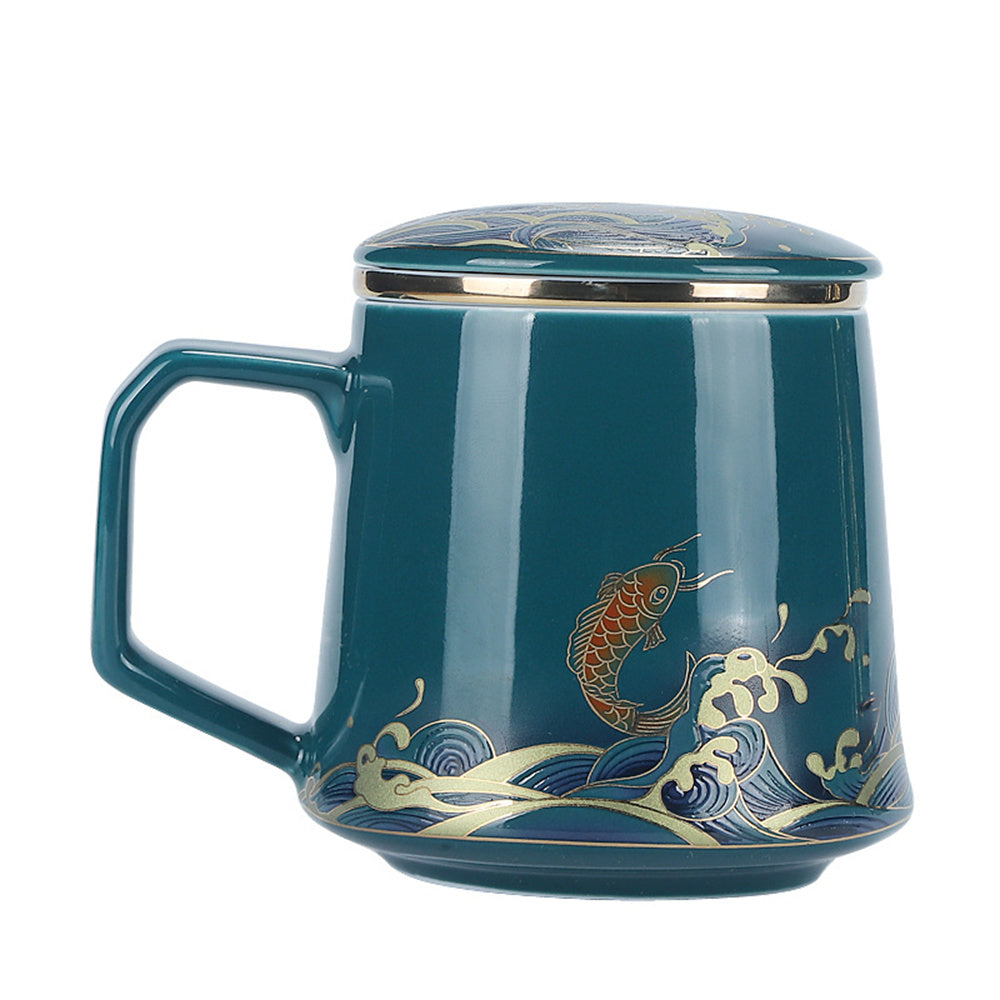 Fish Jump Over The Dragon Gate Mug Office Cup