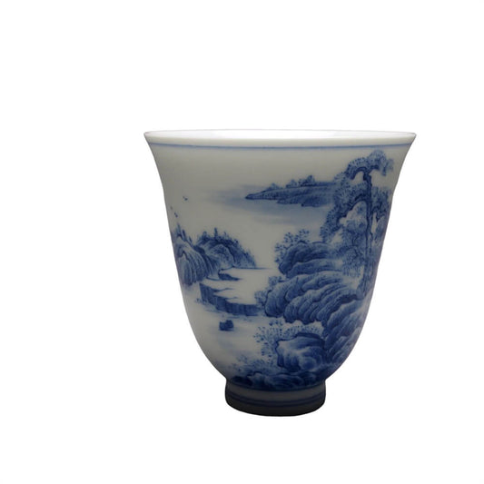 Qinghua Landscape Flower Goddess Jingdezhen Porcelain Teacup