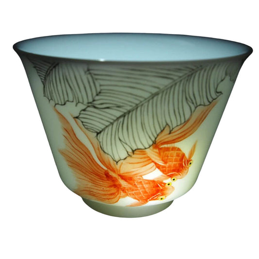 Fencai Goldfish Tianbai Porcelain Teacup