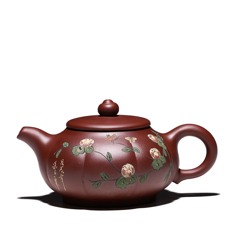 Lucky Strike Painted Flowers Teapot