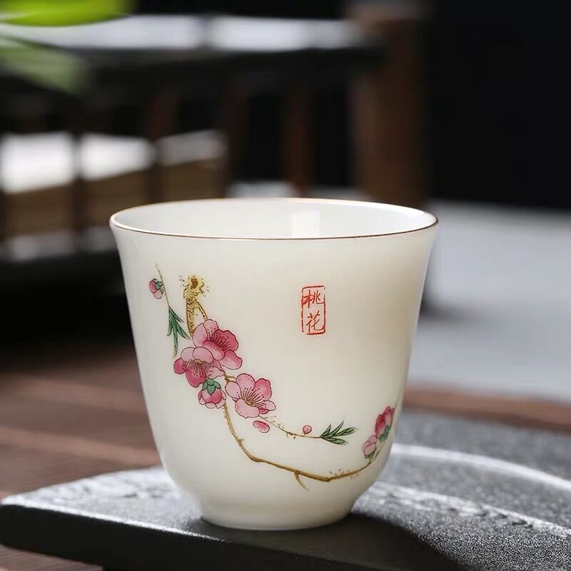 Hand-painted Lotus Leaf Tea Cup
