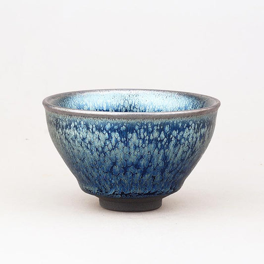 Jian zhan Ocean Tenmoku Tea Cup Natural Clay Glaze Fired in Kiln under 1300 Celcius Porcelain Tea Bowl Ceramic Kungfu Teacup