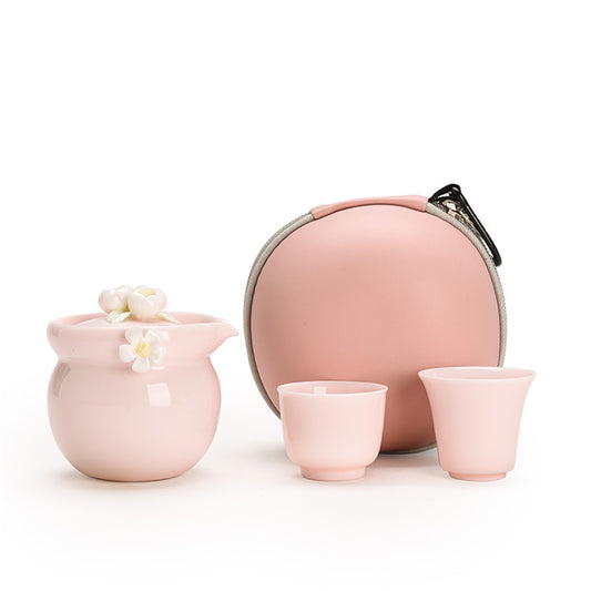 Peach Blossom Travel Tea Set