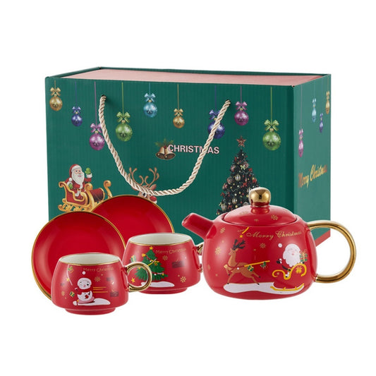 Christmas Ceramic Flower Tea Set