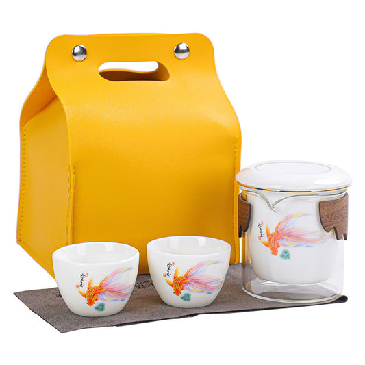 Gold Jade Travel Tea Set