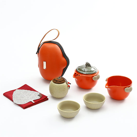 Peanut Persimmon Travel Tea Set