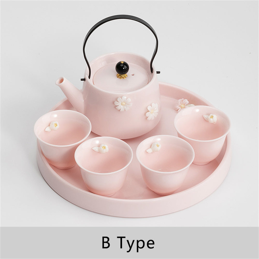 Pinched Handle Teapot Tea Set