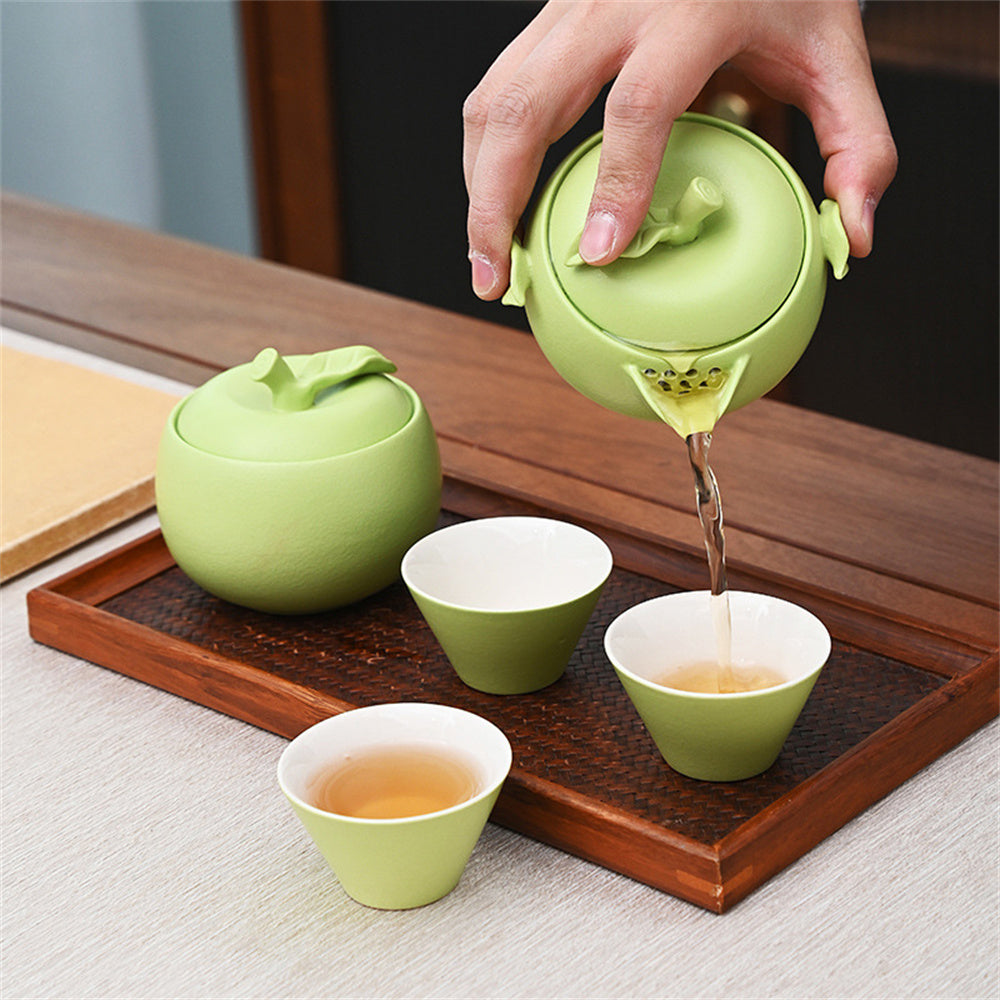 Safe Voyage Green Apple Travel Tea Set