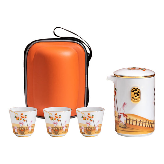 Pastoral Rabbit Travel Tea Set