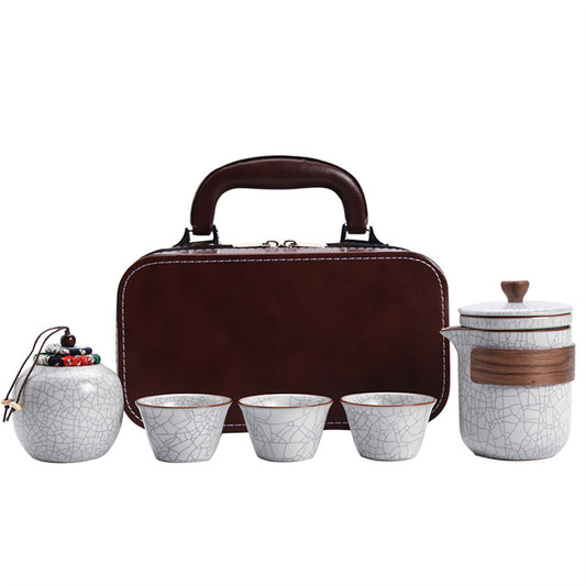 Ru Kiln Simple Home Travel Tea Set