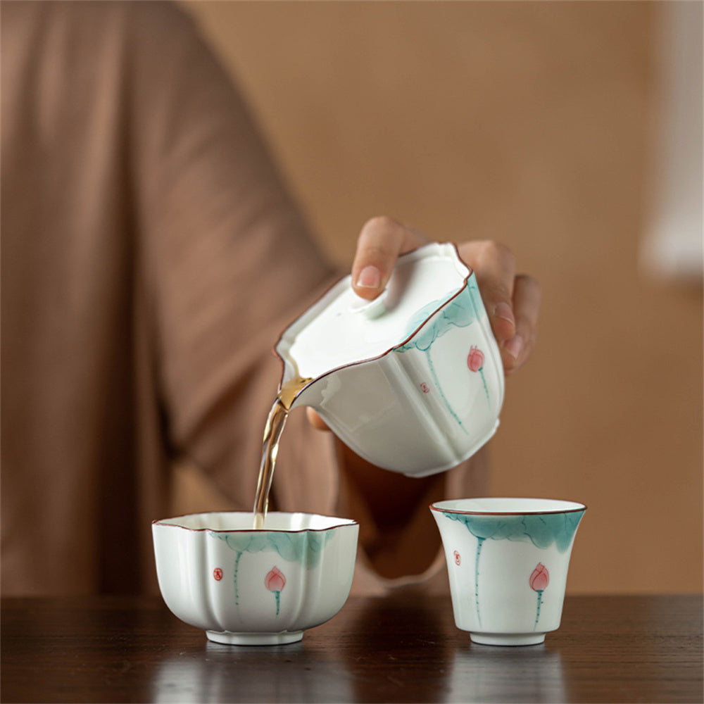Lotus Hand Pot Travel Tea Set