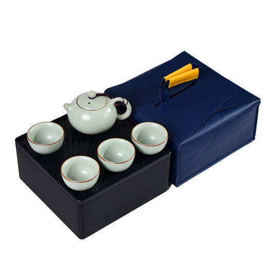 Ru kiln portable outdoor kung Fu tea set