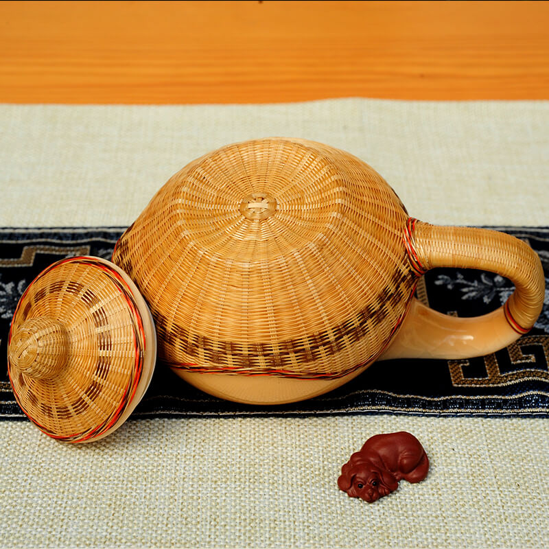 Bamboo - Woven Ice - Split Texture Tea Set 7 Pieces In Gift Box