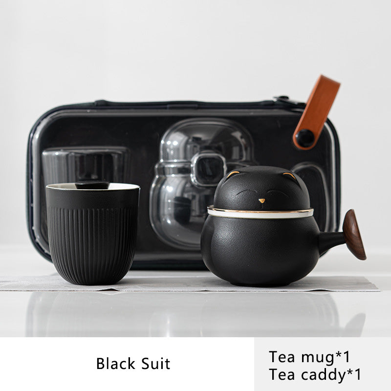 Lucky Cat Mug Travel Tea Set